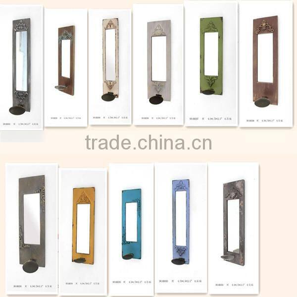 shabby christmas candle holder with mirror design