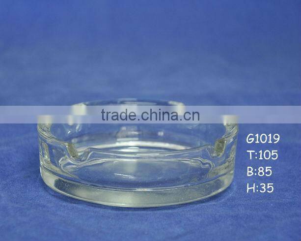 Handblown crystal hand cut glass ashtray