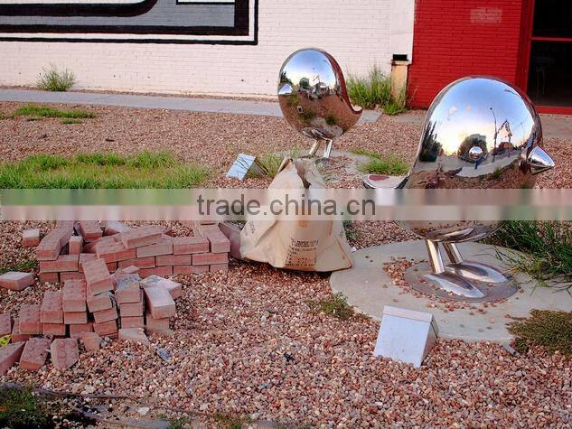 garden modern high polishing stainless steel bird sculpture