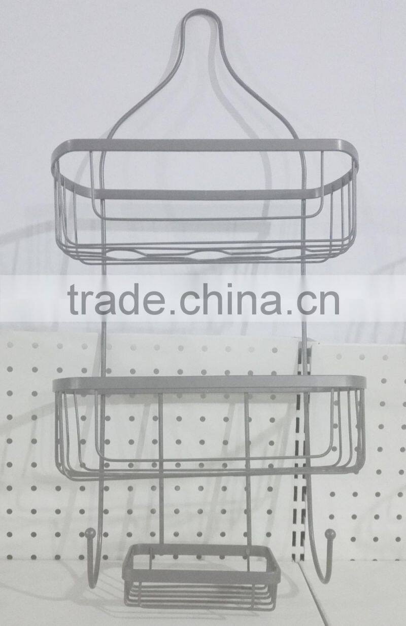 2 Tier Matel wire rectangular hanging storage wire basket/shower caddy