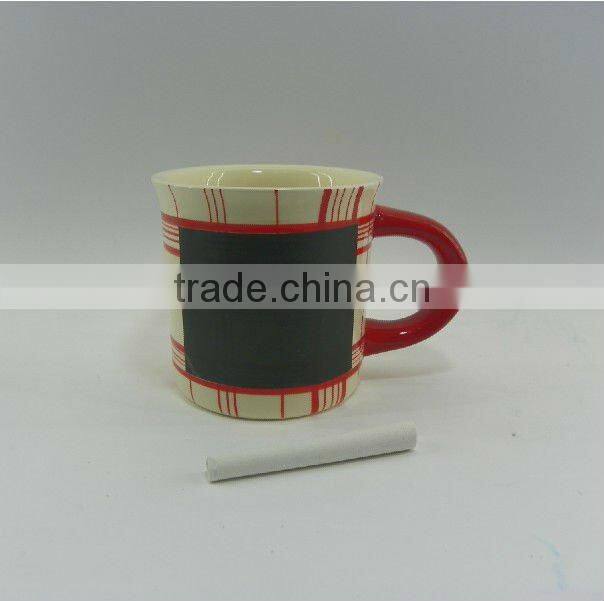 matte ceramic chalk mug with blackboard design