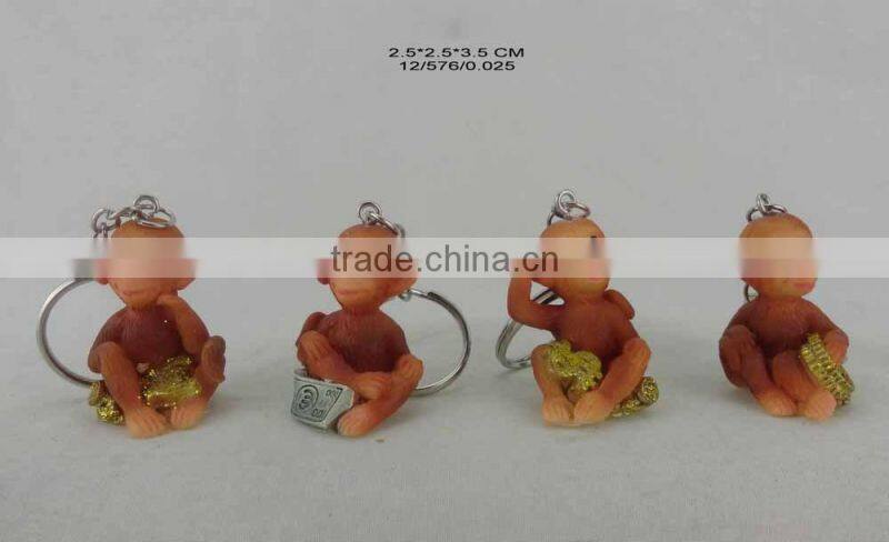 2016 Fashion keychain The 12 russia zodiac monkey keyring