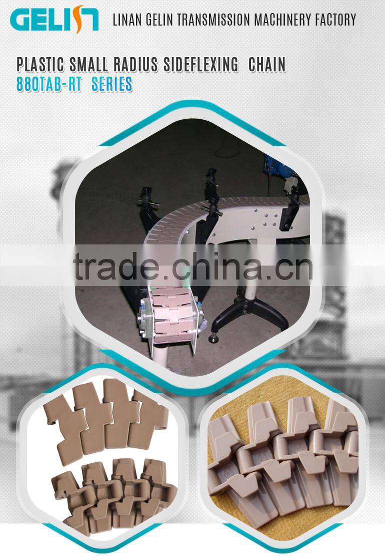 880TAB-RT Plastic small radius side flexing table top chain