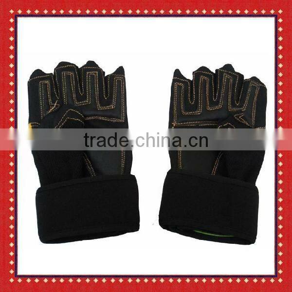 Custom Leather weightlifting workout gloves