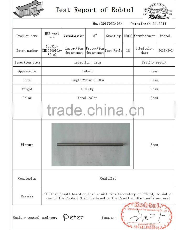 8"round HSS lathe tool bits square rectangular