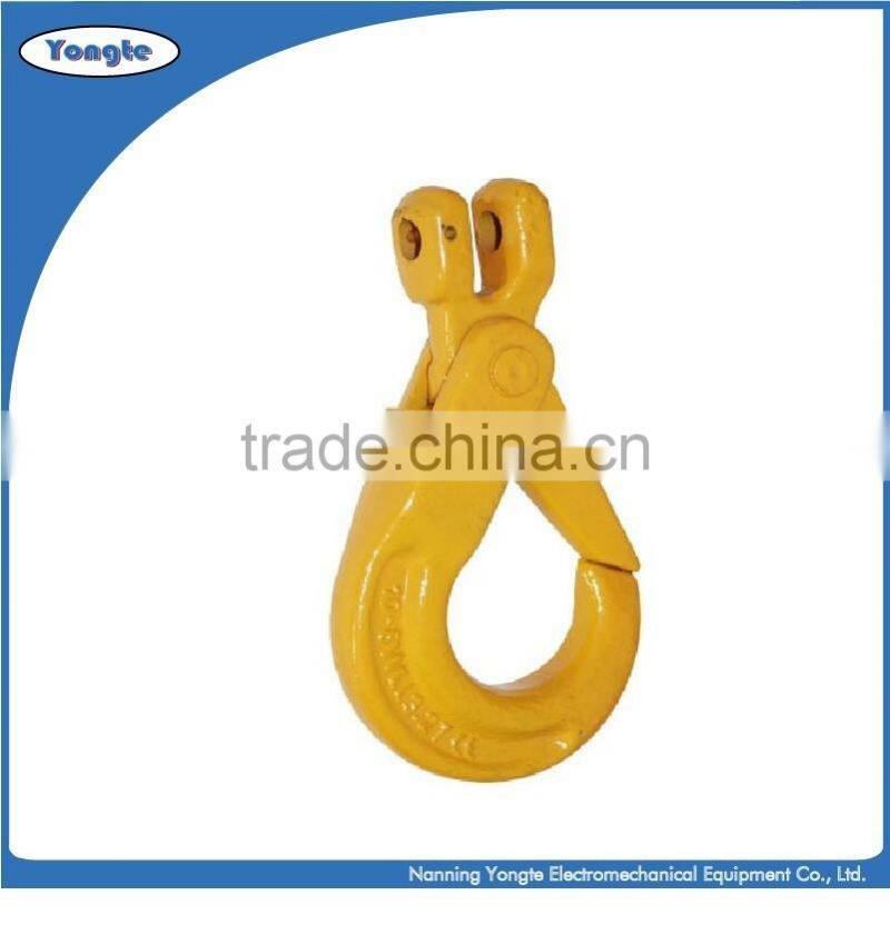 G80 european type clevis hook self-locking ,forged lifting safety hook for chain