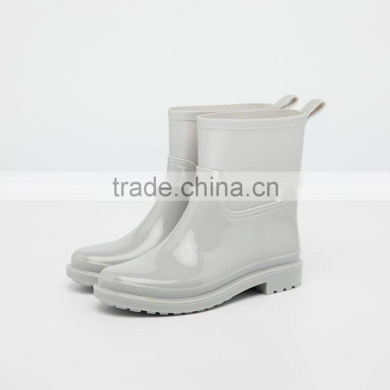 outdoor garden farm weeding use fashion waterproof antislip mid tube pure solid color soft PVC gum boots rain waterproof shoes