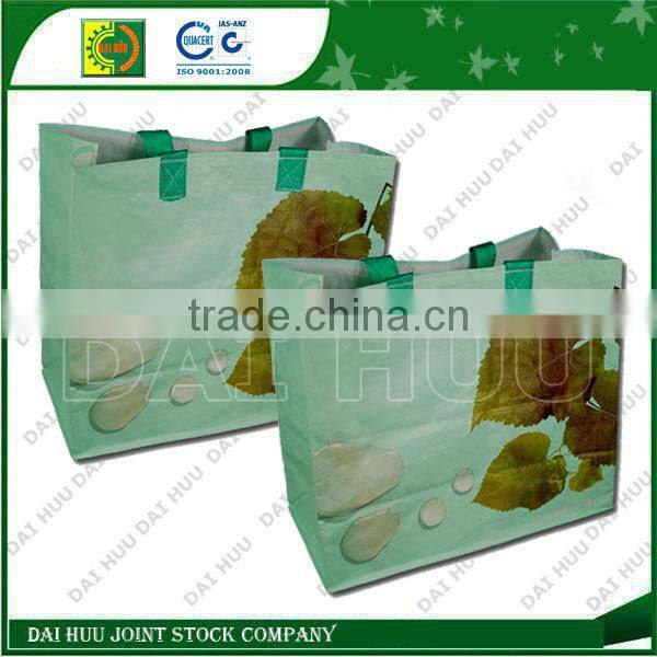 Fashional colorful PP woven bag for shopping laminated with BOPP
