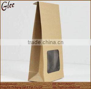 Stand up Brown Kraft window paper bags for food