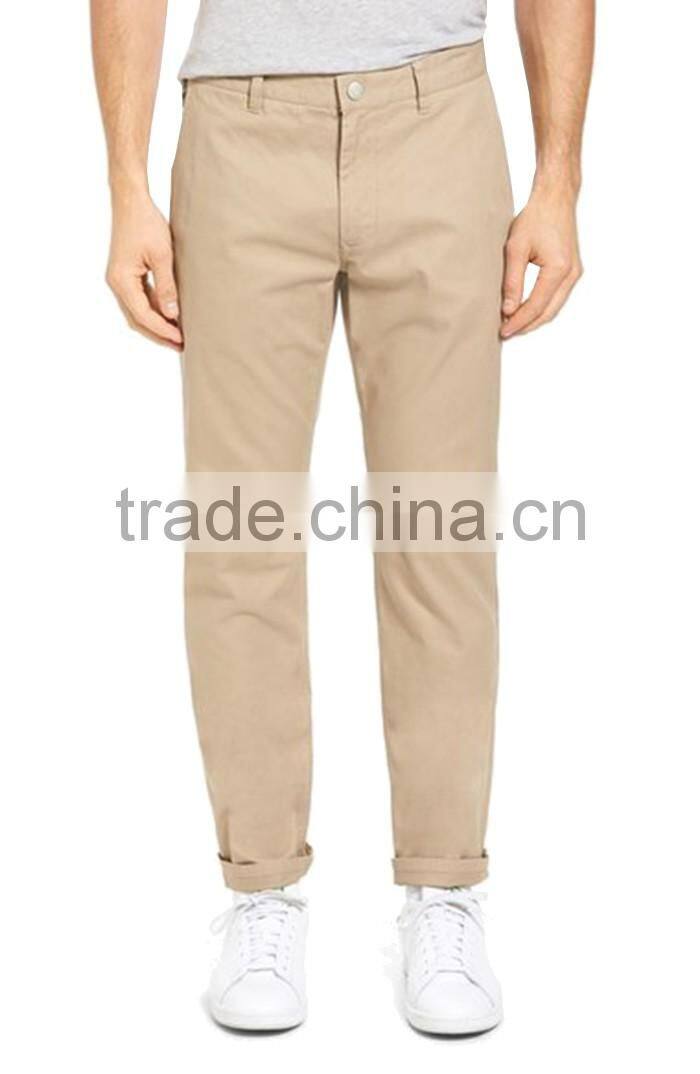 casual brand name of men latest design cotton fitness slimming washed chinos work man pants fabric trousers