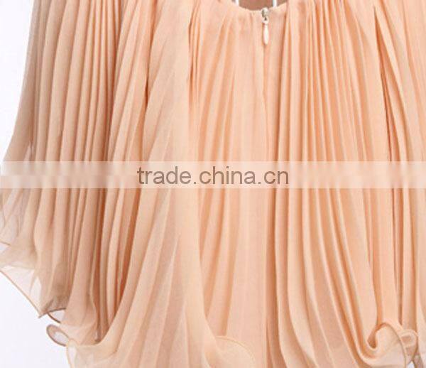 2015 high quality fashion korean style girls' loose-fitting elegant light pink evening dresses