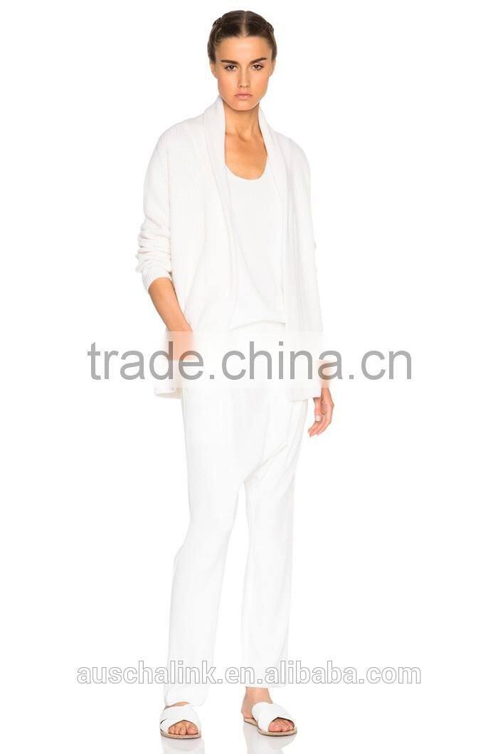 women 100% cashmere no button fancy cardigan sweater