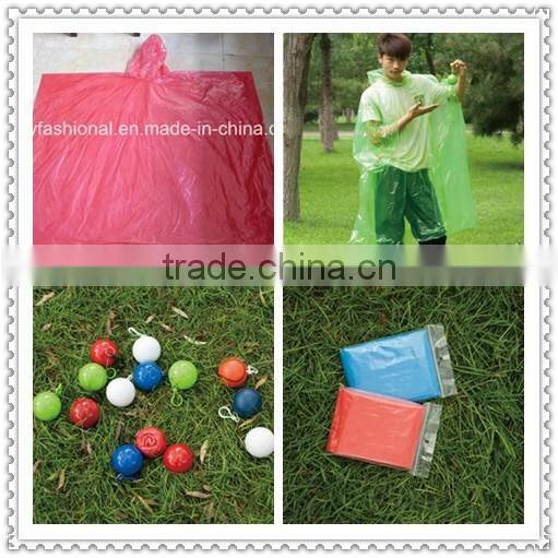 Kids customized plastic raincoat rain poncho with logo in the bag