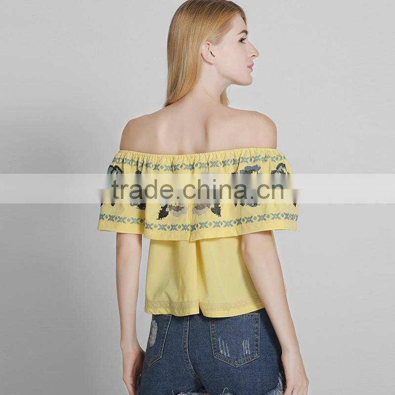 Maxnegio fashion off shoulder women casual blouse designs