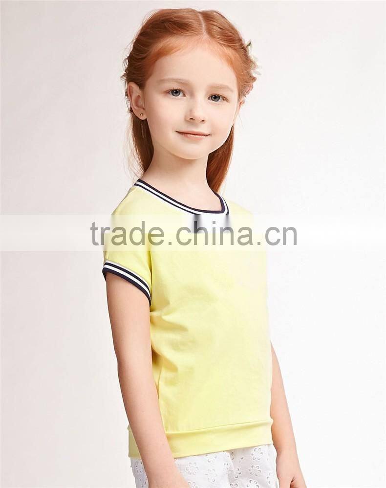 2016 latest cute girl's O-neck t shirt new design teenages t shirt
