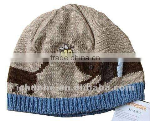 lovely & fashion knitted cute hats with handmade flower