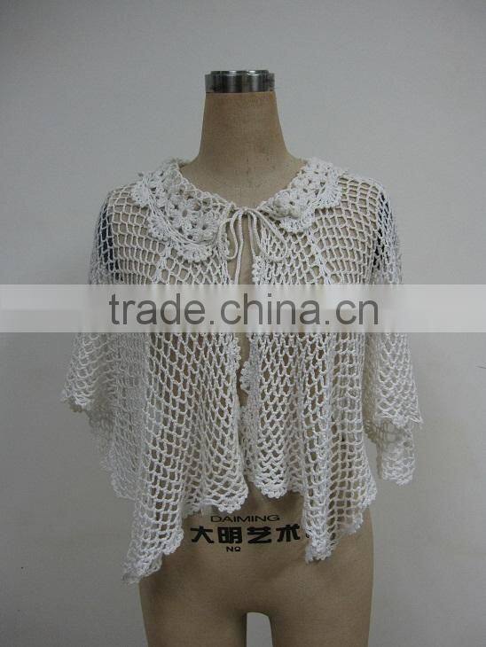 machine crochet cotton lady's summer poncho