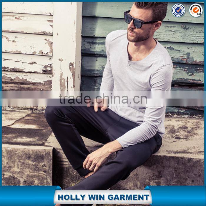 2015 New plain fashion style mens elongated tshirt with long sleeve