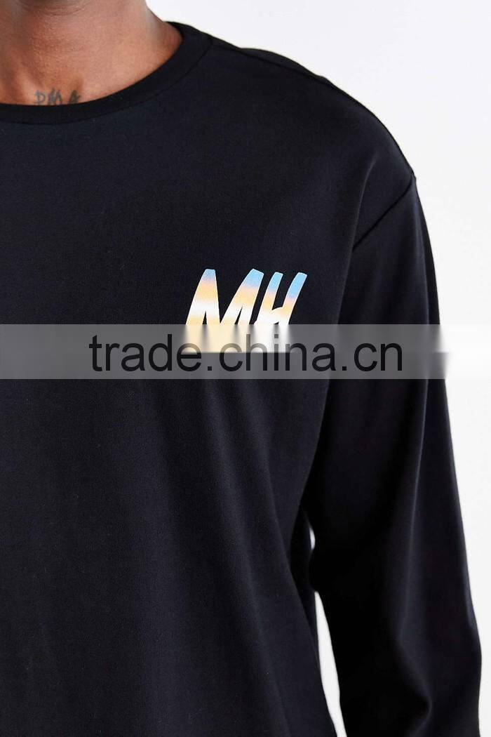 Cut and sew design long sleeves custom tshirt