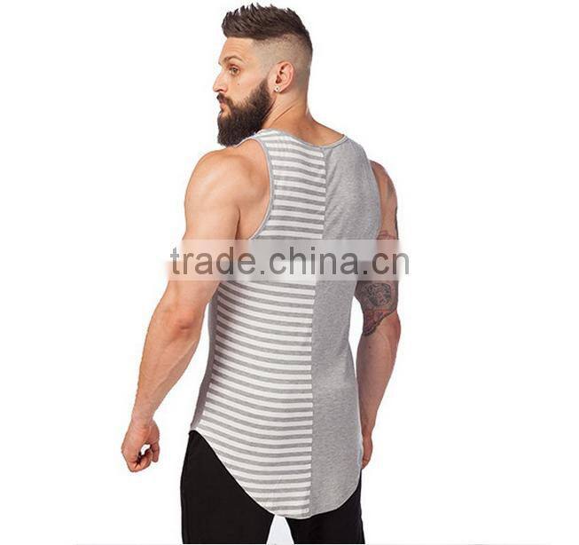 Fashion cotton tank tops stripe cotton tank tops cut & sew tank tops