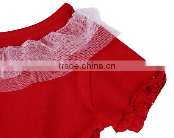 Girls Lovely Short Sleeve Home Frilly Red 2 / 3 year or 1-6 years old baby girl dress