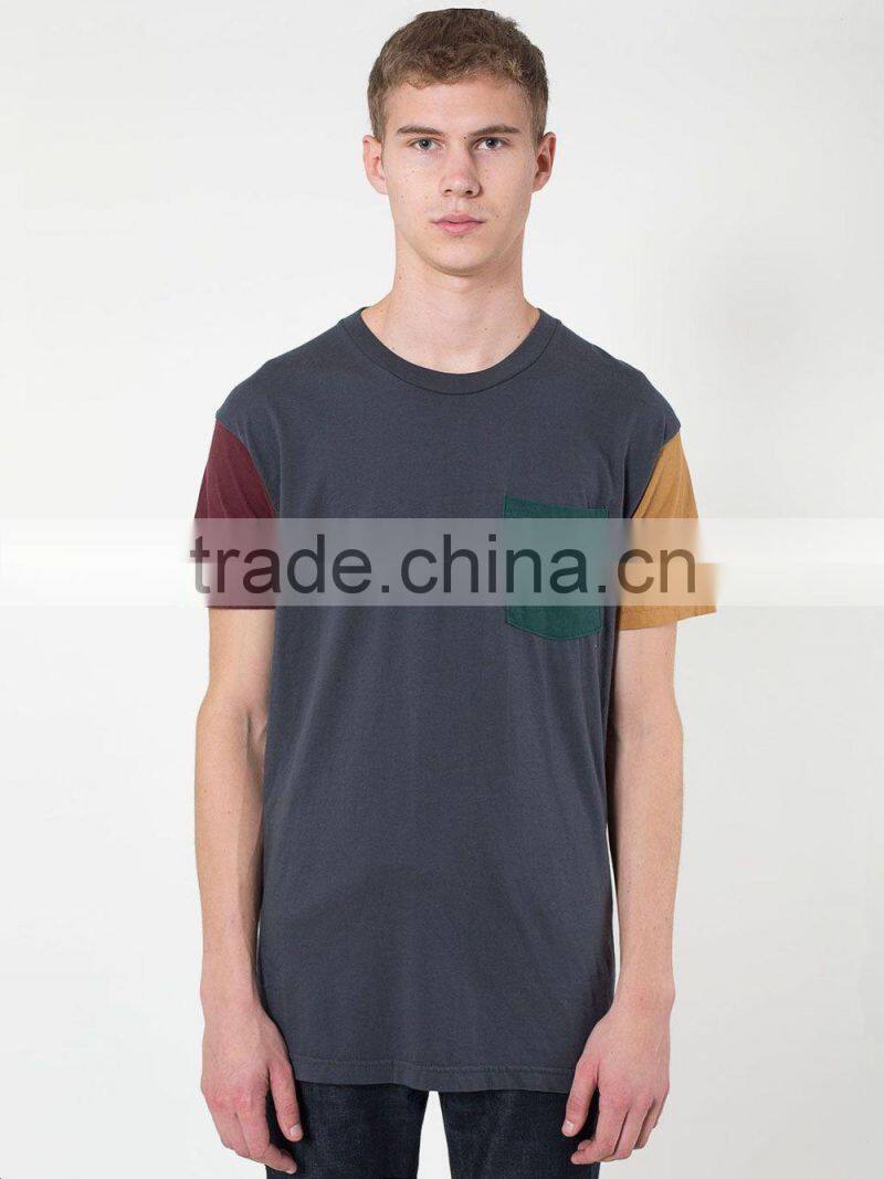 color block pocket no problem t-shirt