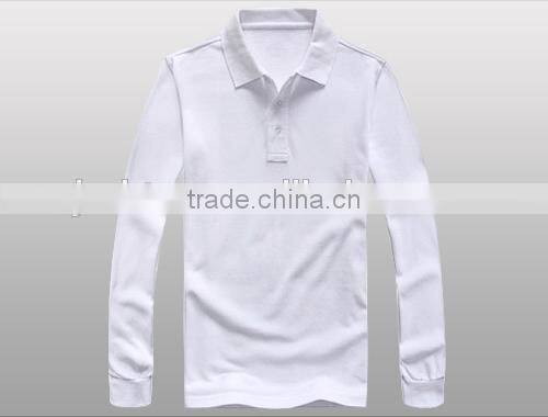 2016 hot sale custom 100% cotton different colors long sleeve polo shirt