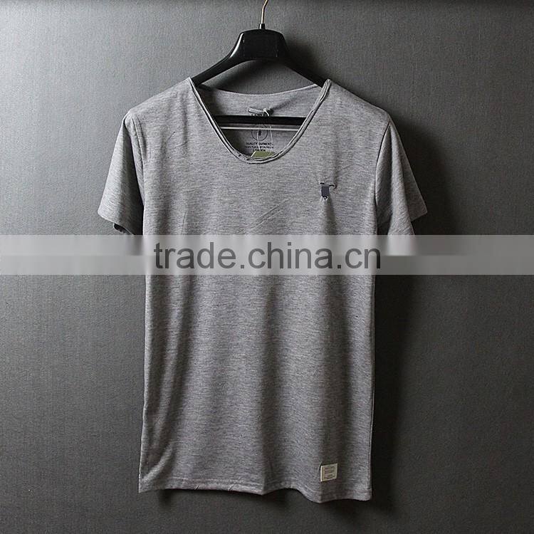 Mens Clothing Crew Neckline Grey Blank T shirt Mens Cheap Custom Plain Jersey T shirts