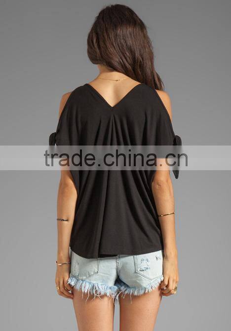 95% viscose 5% spandex arm tie top