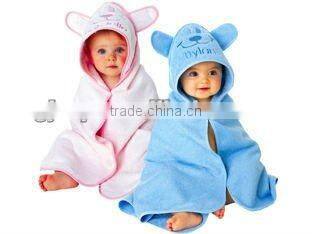 100%cotton children velour printed hooded towel