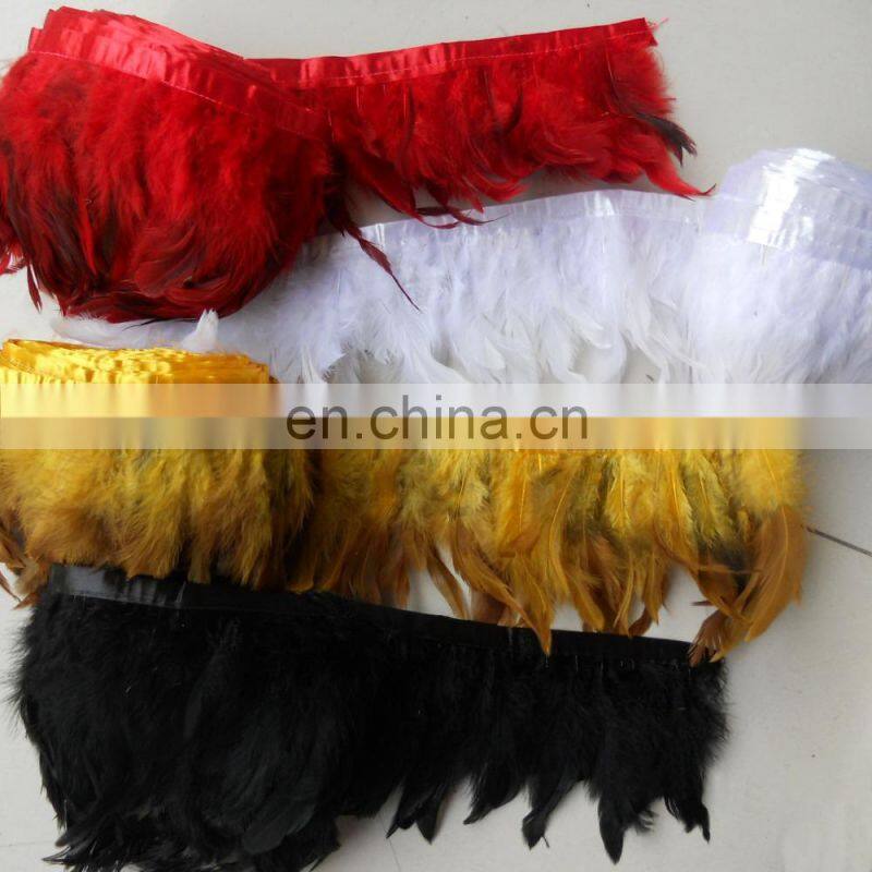 Garment ornament Largo zona plumas red feather collar strip MW-0185