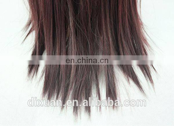 girls wig oblique long straight hair fluffy bangs high temperature wire wig