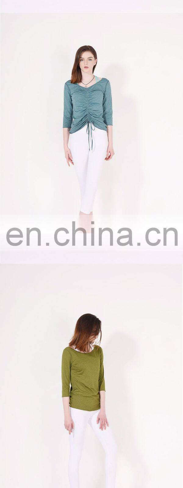 High Quality cotton spandex women fitness running wear custom sports jogger t shirt wholesale running wear yoga wear