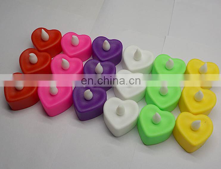 Ready to ship LED flickering colorful tea light candles wedding decoration flameless battery