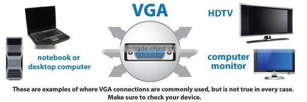 factory price gold plated 15pin vga cable from dongguan