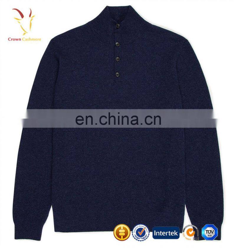 Mens Open Front Knitted Cashmere Sweater with buttons