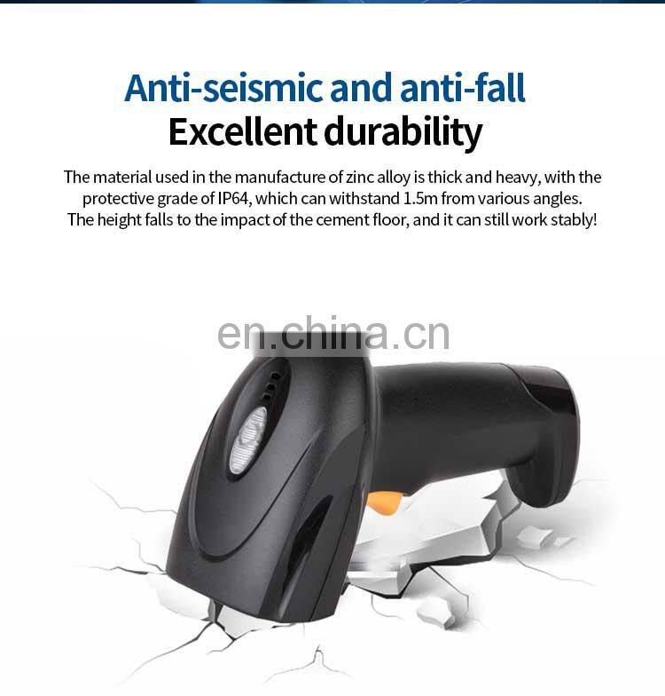 Wireless 2D COMS Barcode Reader USB Scanner with Stand Portable for Supermarket