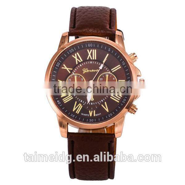 Wholesale price leather stainless steel watch