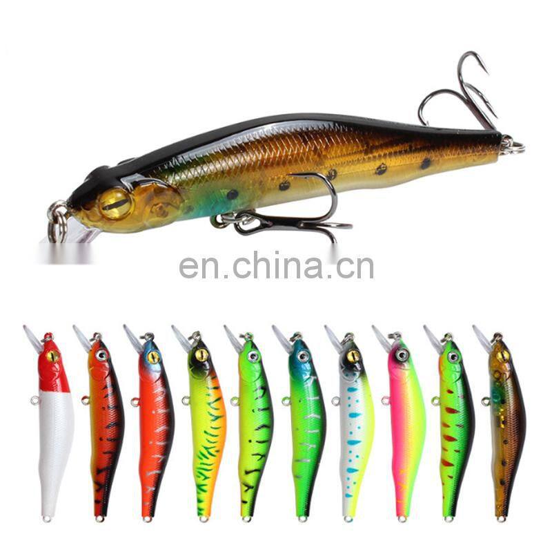 Amazon Middle and High-End Market 90mm 8.4g Wonderful Color Painting Fishing Floating Minnow fishing lure set tackle