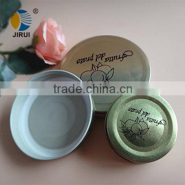 blue colour metal screw cap with white knots