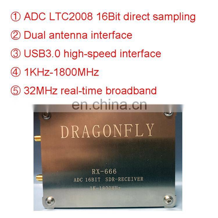 RX-666 ADC Radio 1KHz-1800MHz 16Bit Sampling 32MHz Real Time Bandwidth TCXO 0.1PPM SDR Receiver