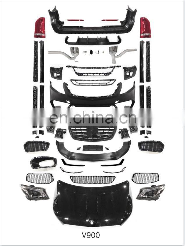 Top Quality Modify V900 For Mercedes-benz V-class Vito W447 Body Kit Front Rear Bumper & Lip Hood Headlights Taillights