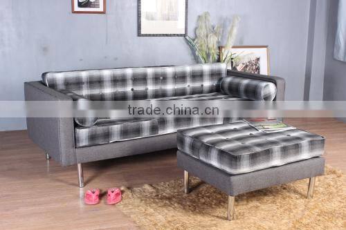 Elegant Fabric Leisure Sofa with Footstool