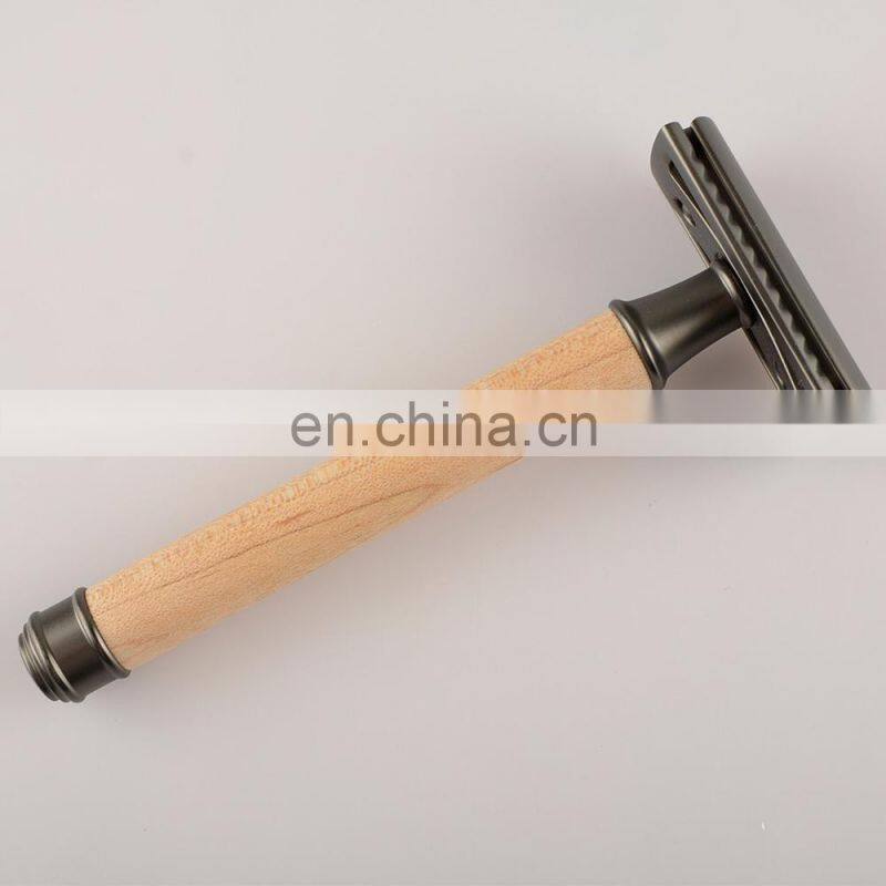 Reusable Wood Handle Shaving Razor Women Ficial and Body Shave Safety Razor