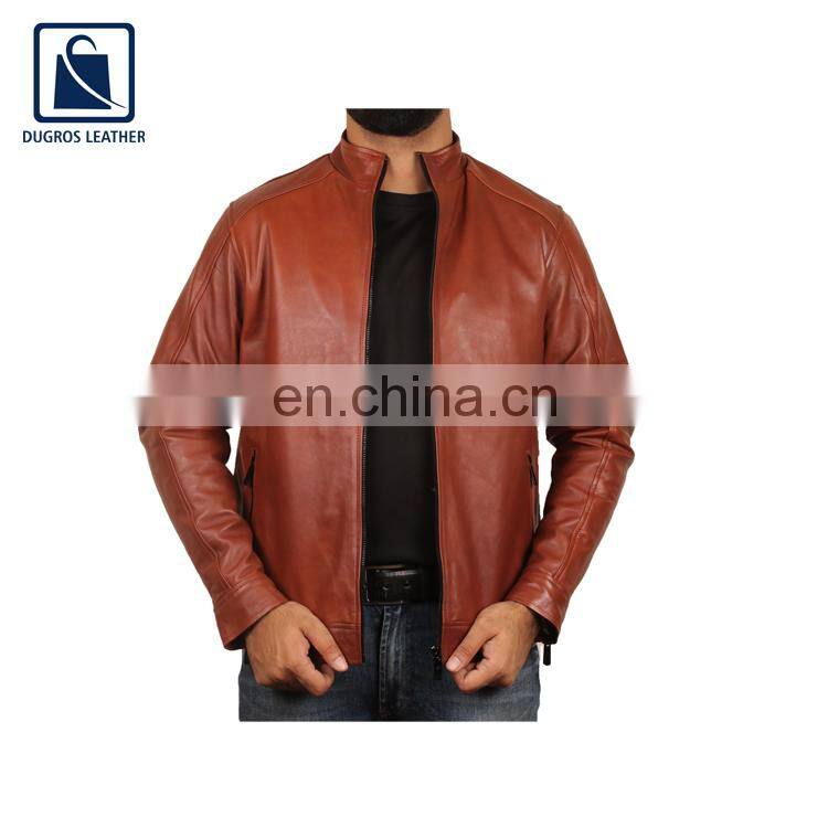Good Quality Stylish and Luxury hot Selling Genuine Leather Biker Jacket for Men