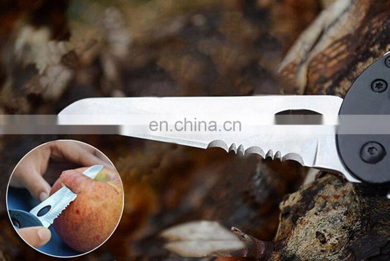 5 in 1 Multi Carabiner Hanging Buckle Tool EDC Gear Multifunctional Folding Knife Outdoor Camping Hiking Mountain Climbing Tool