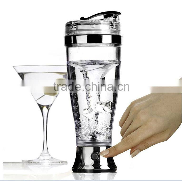 household Stainless steel and plastic electric shaker bottle