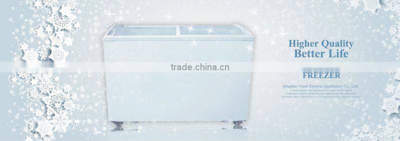 Household and commercial used 300 liter deep freezer with top open door