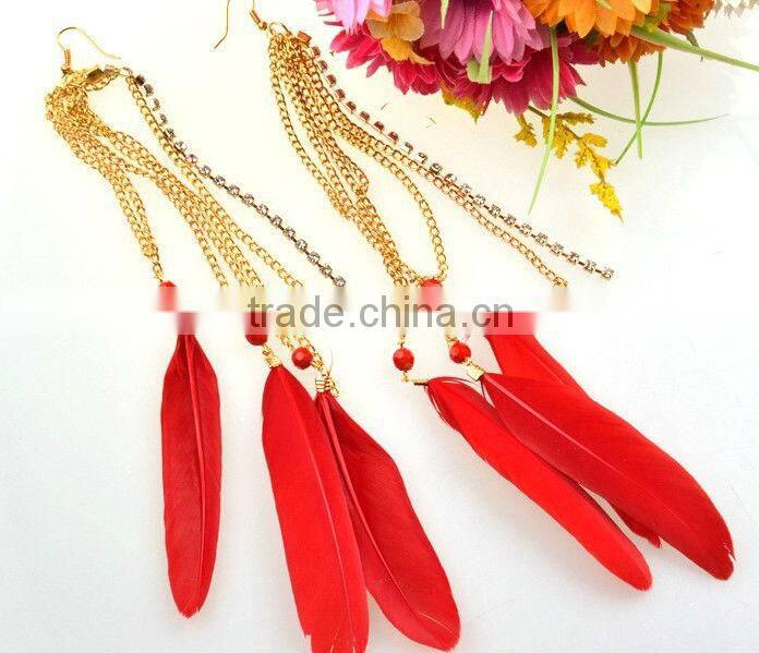 Fashion Feather Tie-in Dress Diamond Earrings
