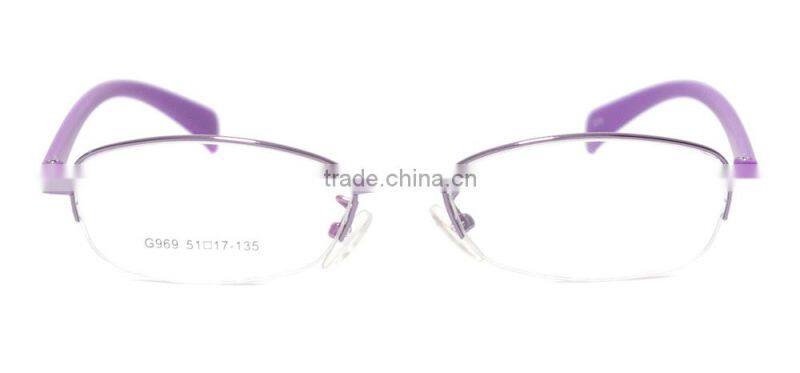 Metal half-rim women eyewear optical frame korean wholesale in china
